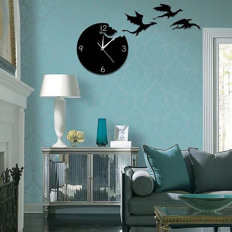 Acrylic Flying Dragon Diy Wall Clock Children's Room Decoration