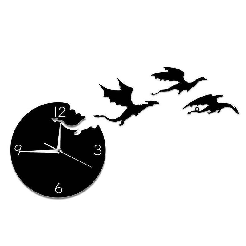 Acrylic Flying Dragon Diy Wall Clock Children's Room Decoration
