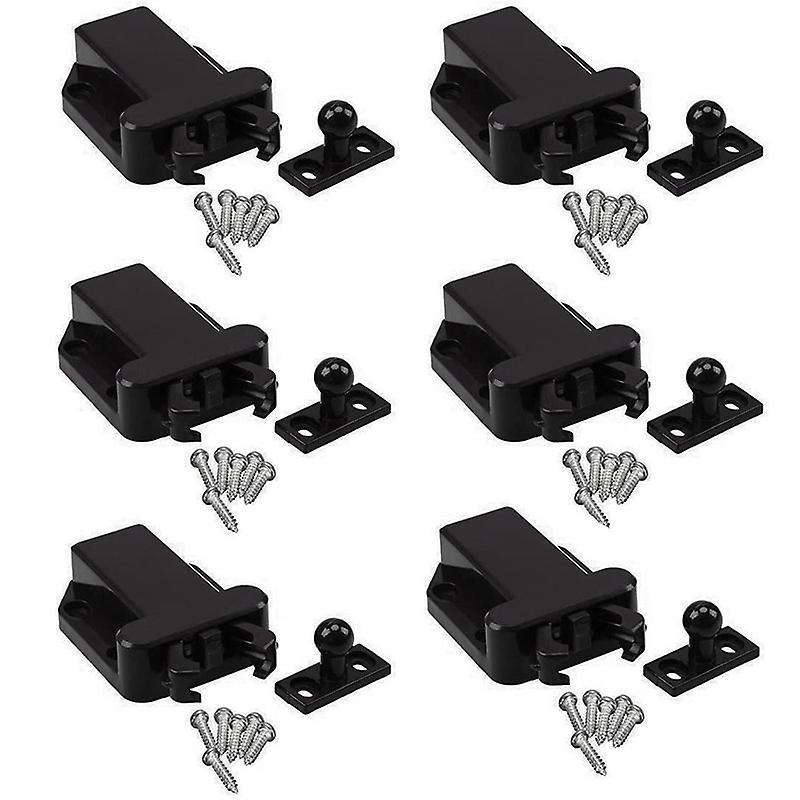 6-pack Push to Open Lock Drawer Cabinet Catch Press Cupboard Bedroom