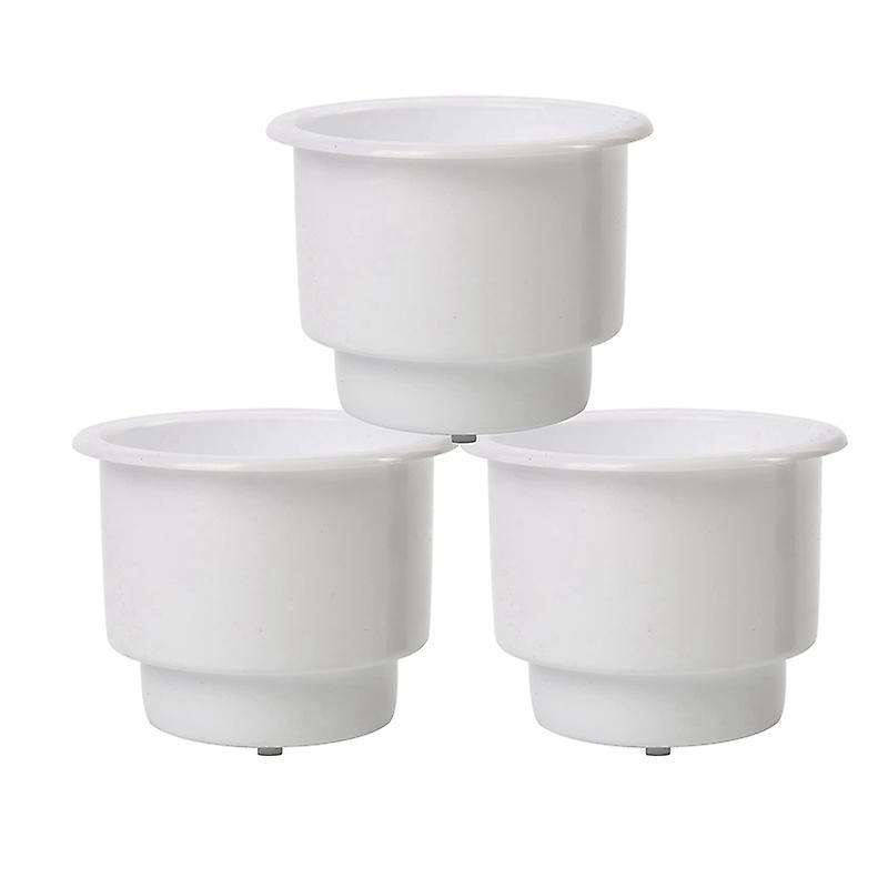 3pcs Plastic Can Holder with Drain for Boat Car Marine Rv (white)