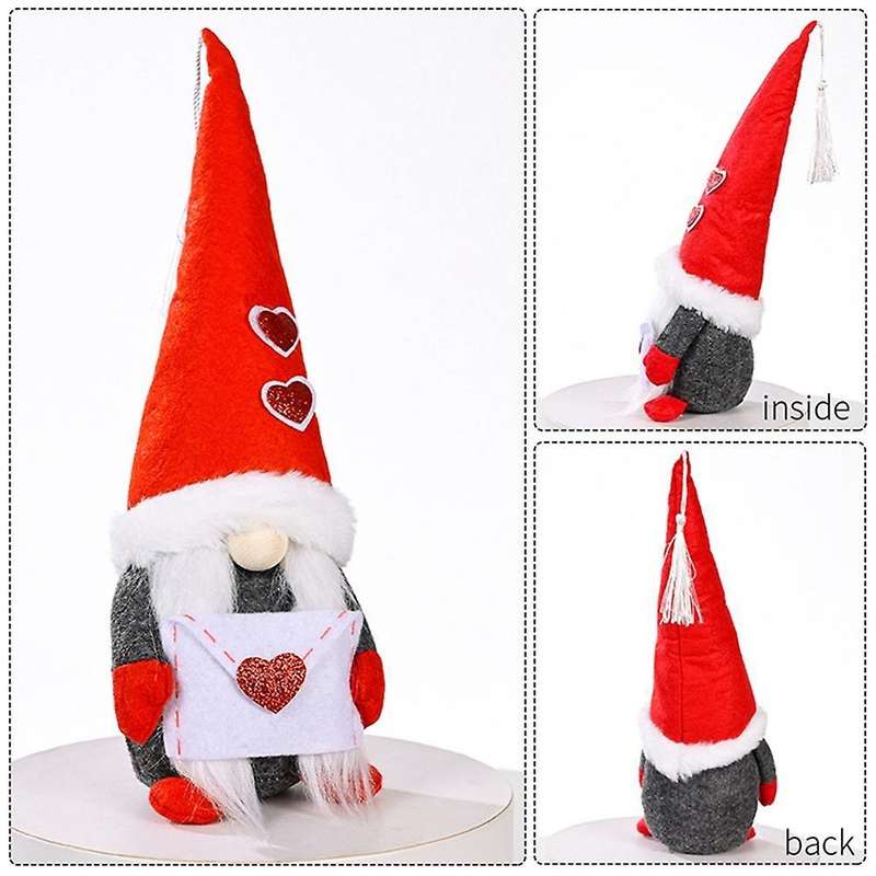 Valentines Gnomes Plush Decor - Mr and Mrs Scandinavian Elf Dwarf , B