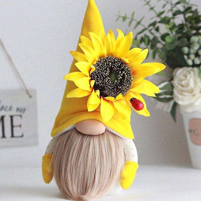 Bee Gnome Sunflower Doll Decor, Handmade Faceless Doll Ornaments,b