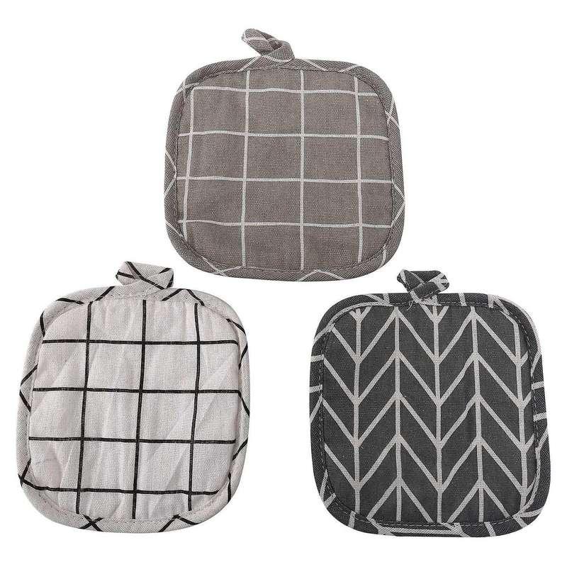 6 Pieces Cotton Pot Holders Machine Washable Heat Resistant Potholder