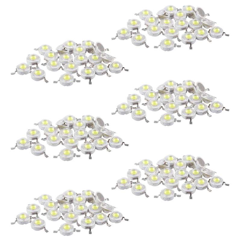 20 Pcs High Power 2 Pin 3w White Led Bead Emitters 170-190lm 6000k