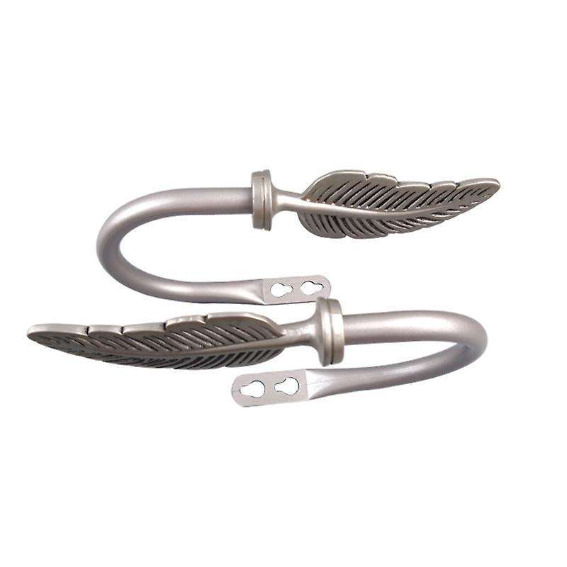Set Of 2 Metal Curtain Holdbacks, Feather Design Tiebacks for Bedroom