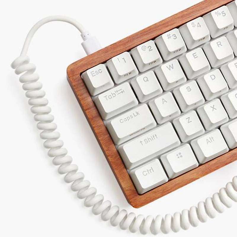 Usb C Coiled Cable Wire Mechanical Keyboard Usb Cable,white