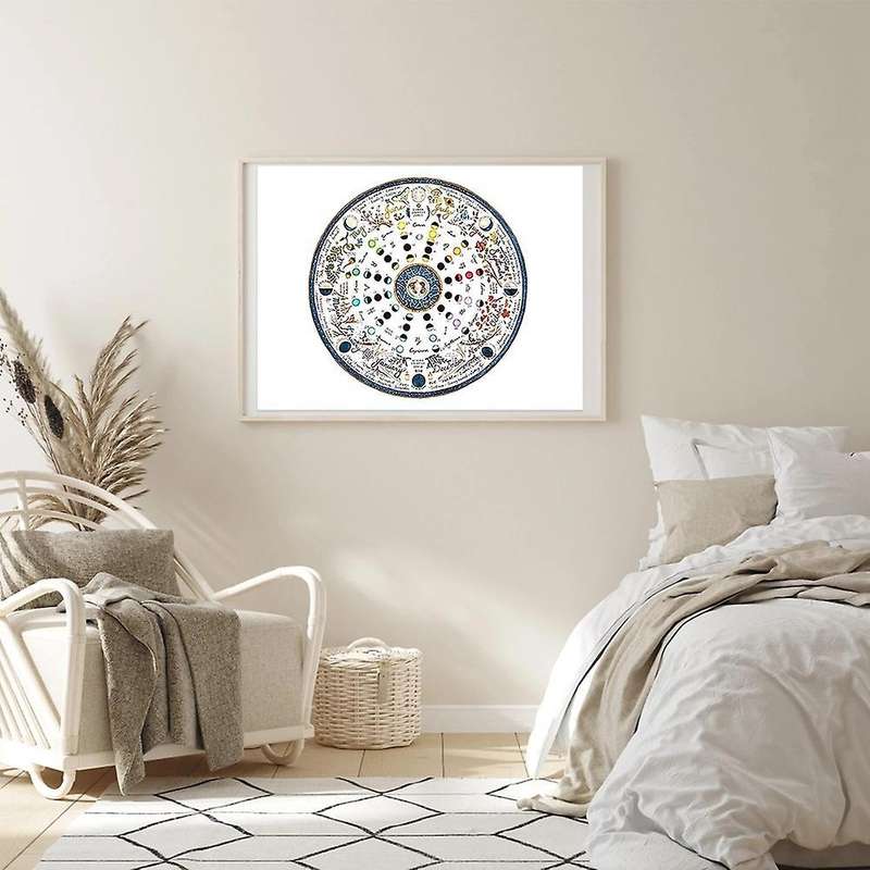 Painting 2022 Lunar Calendar Annual Ring Canvas Hanging-c