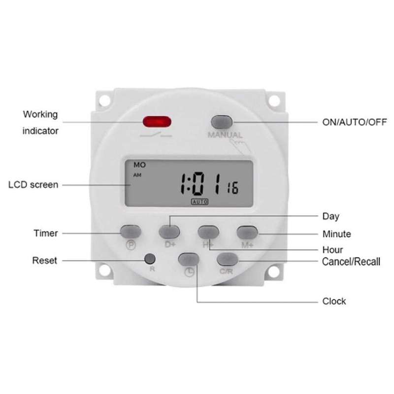 Digital Display Timer Switch 1s - 168h 5va Small Timer Switch(12v Dc)