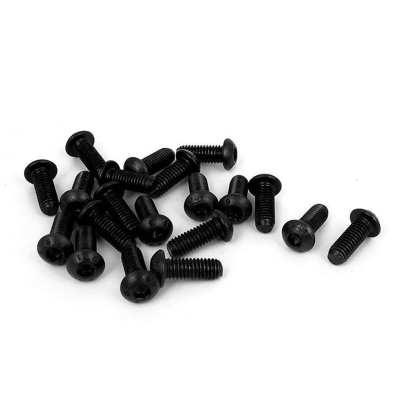 20 Pcs M6 X 16mm Hex Socket Button Head Screws Black