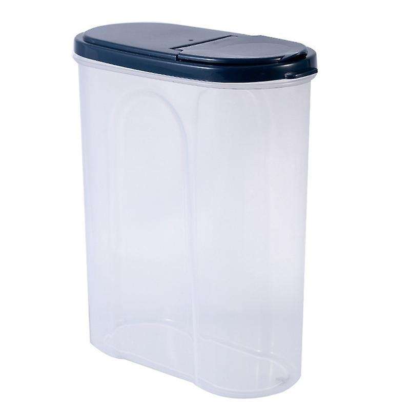 Plastic Kitchen Cereal Dispenser Dry Food Rice Storage Bottle-blue