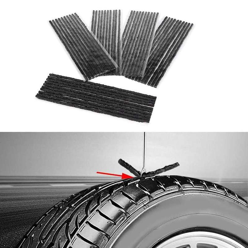 50pcs Car Bike Tyre Tubeless Seal Strip Plug Tire Puncture Repair Kit