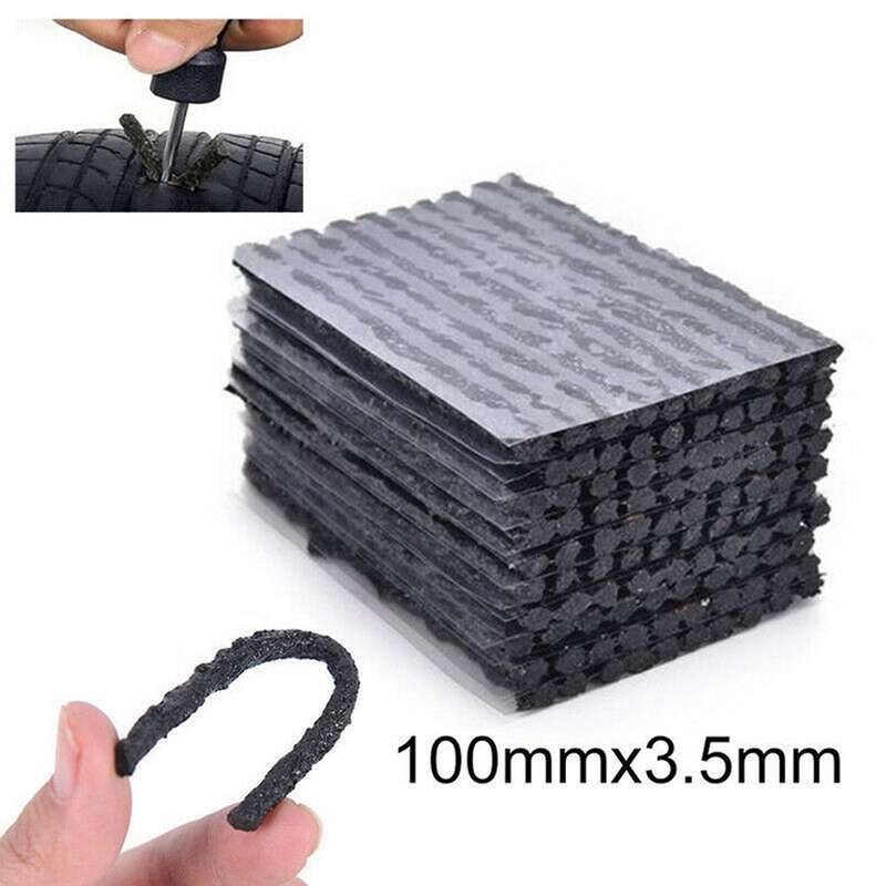 50pcs Car Bike Tyre Tubeless Seal Strip Plug Tire Puncture Repair Kit