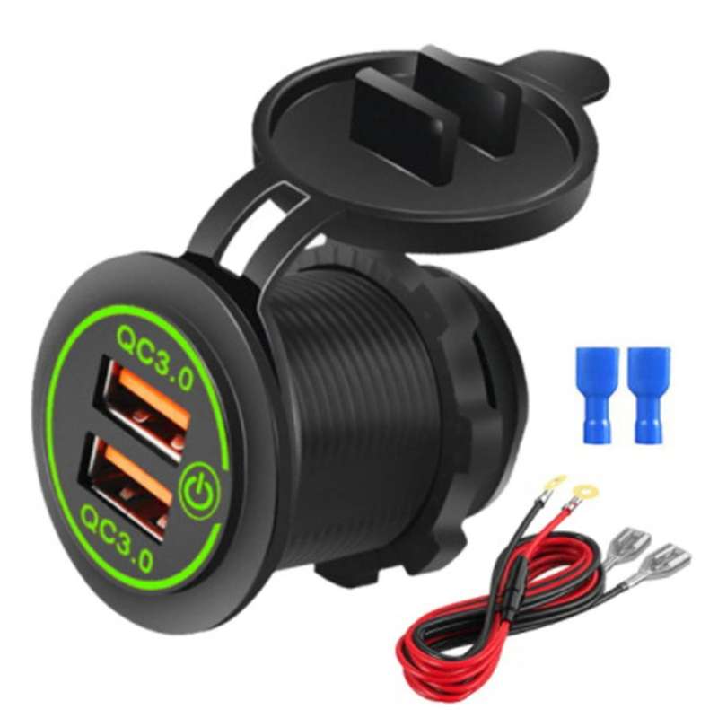 Dual Usb Qc3.0 Usb Charger Socket Power Outlet with Touch Switch A