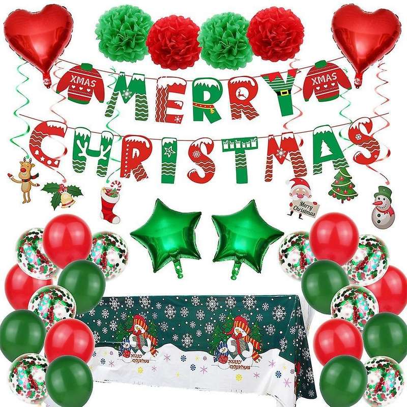 1 Set Christmas Spiral Ceiling Hanging Santa Claus Elk Decoration