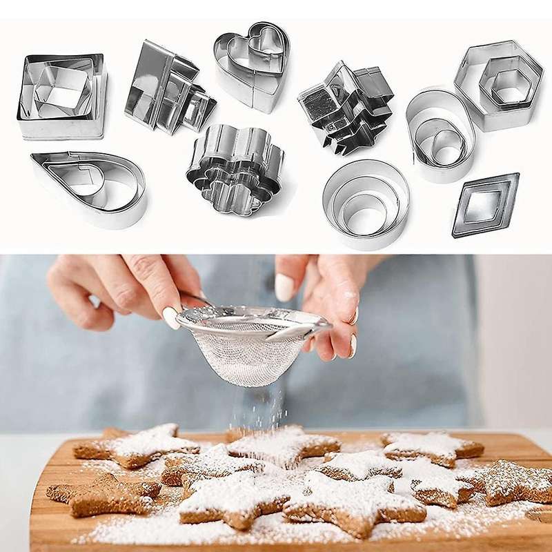 Cookie Cutters Set, 30 Pcs Stainless Steel Biscuit Cutters Donut
