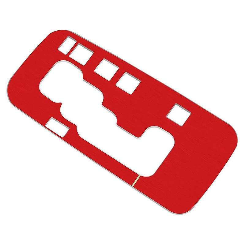 Gear Shifter Shift Box Cover Trim for Jeep Wrangler Aluminum (red)