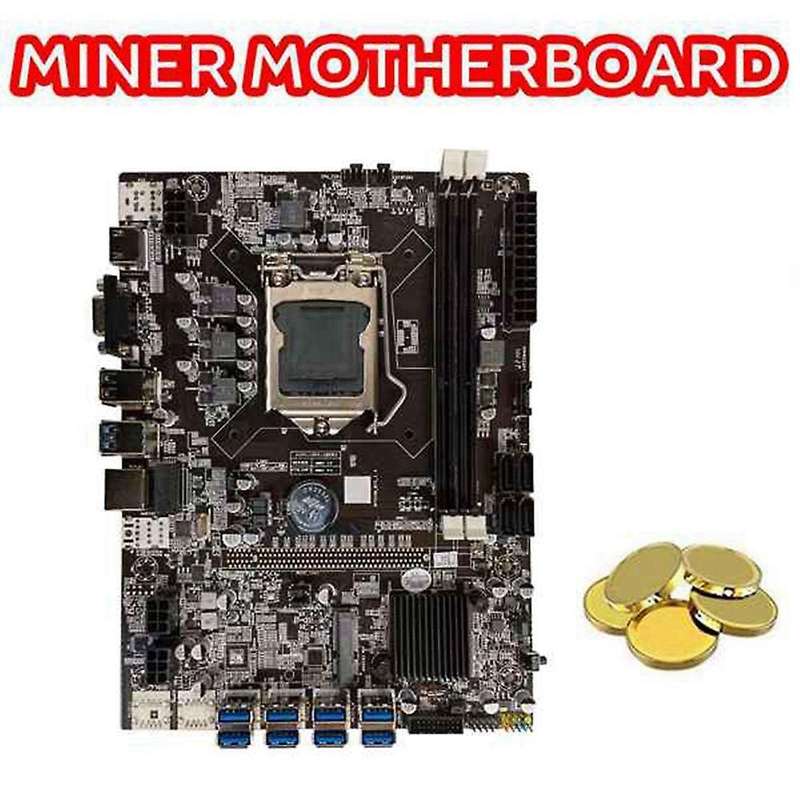 B75 Eth Mining Motherboard+cpu+2x4g Ddr3 1333mhz Ram Lga1155 8xpcie