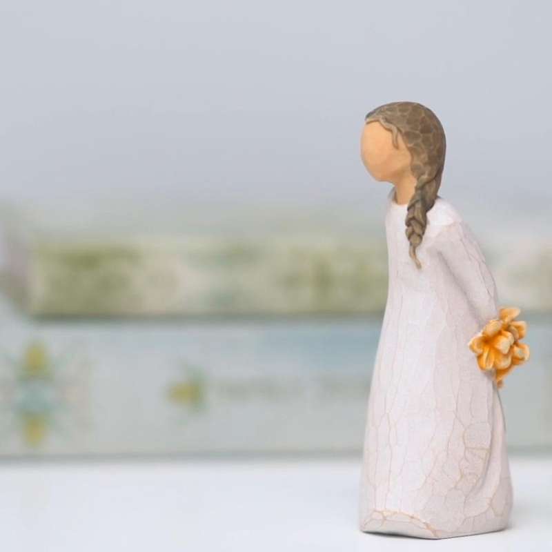 Bouquet Girl Miniature Statues Home Resin Crafts Valentine's Day Gift