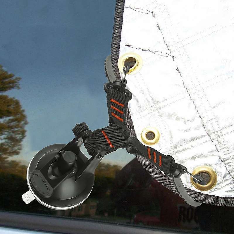 2 Pack Double Hooks Suction Cup Anchor with Securing Hook Black