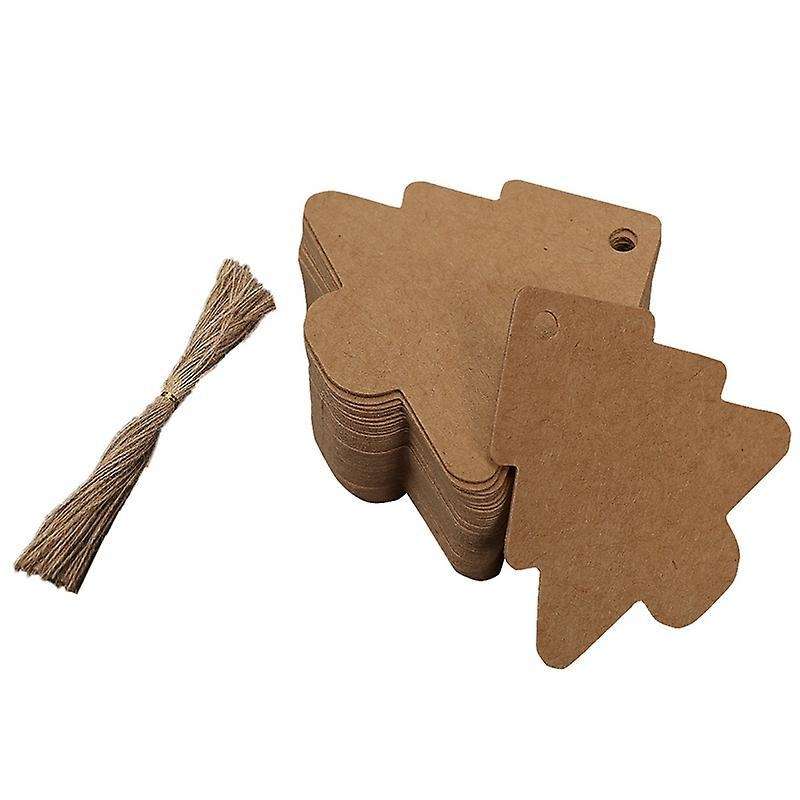 100pcs Christmas Tree Gift Hanging Tags, with 25cm String, Blank Tags
