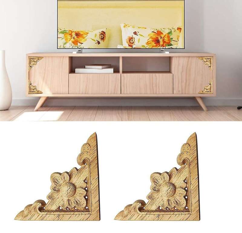 10pcs Carved Unpainted Wood Furniture Window Corner Wood Applique
