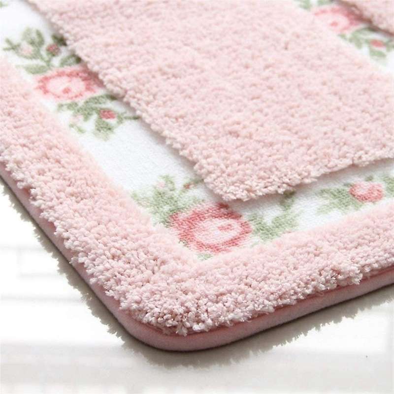 Pastoral Style Bath Carpet Rectangle Carpets Floor Decor (40x60cm) D