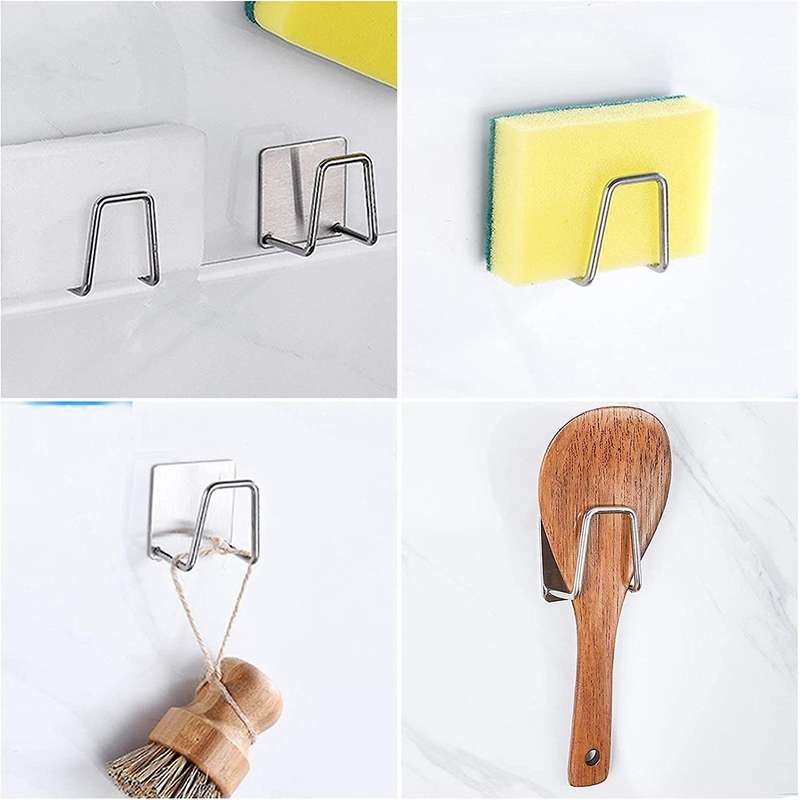 6pcs Sponge Holder Self-adhesive Sponge Holder No Drill Kitchen C