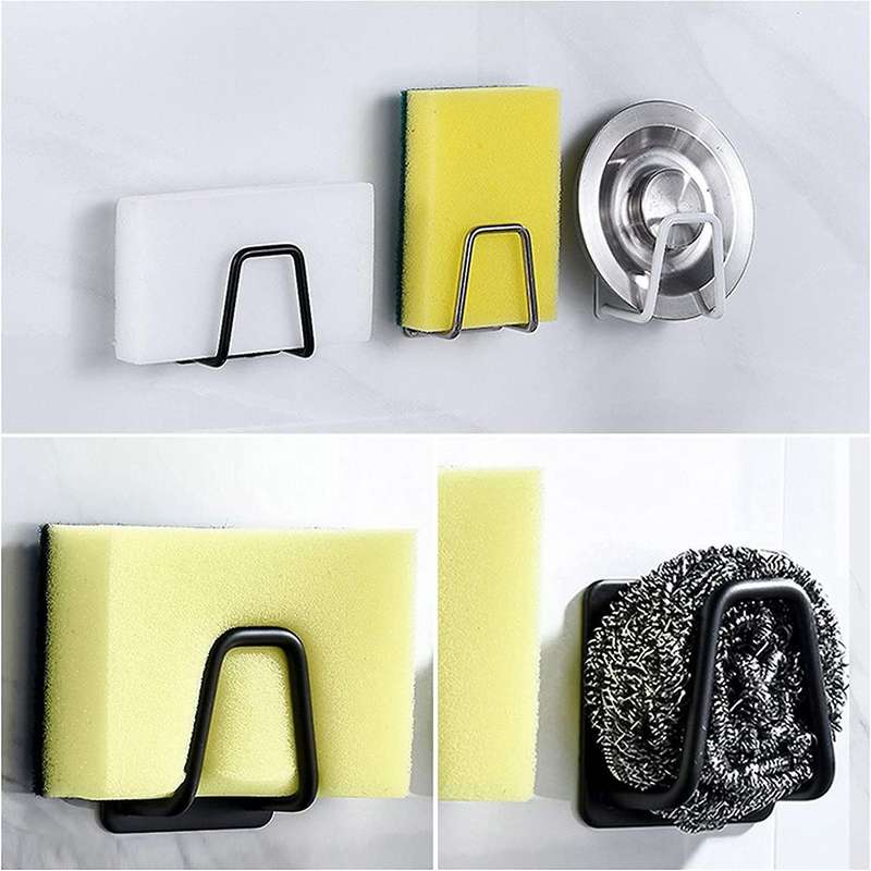6pcs Sponge Holder Self-adhesive Sponge Holder No Drill Kitchen C