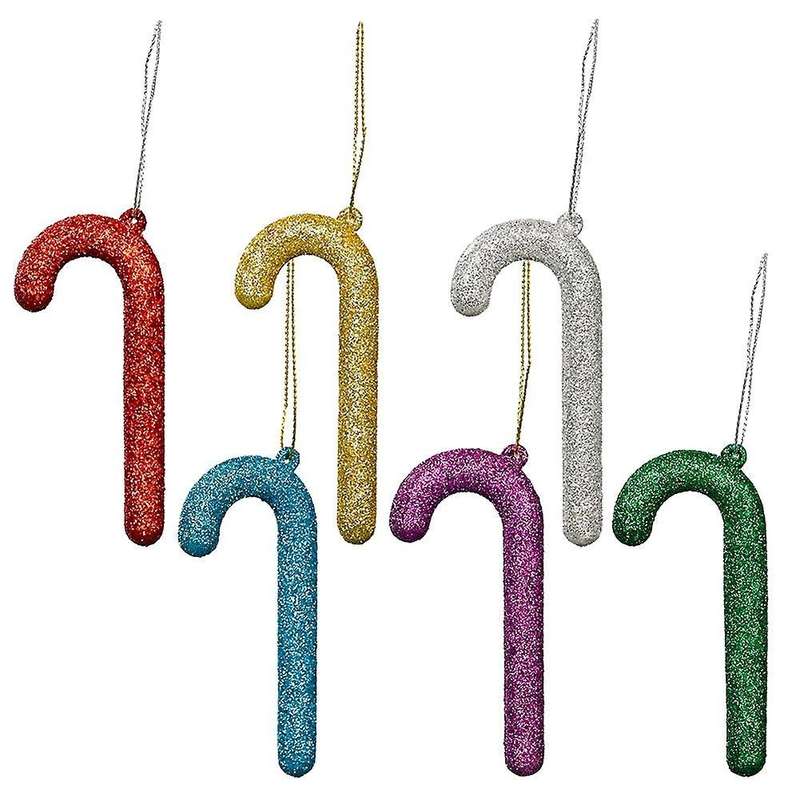 Shiny Crutch Merry Christmas Decoration Pvc Color Xmas Tree Hanging