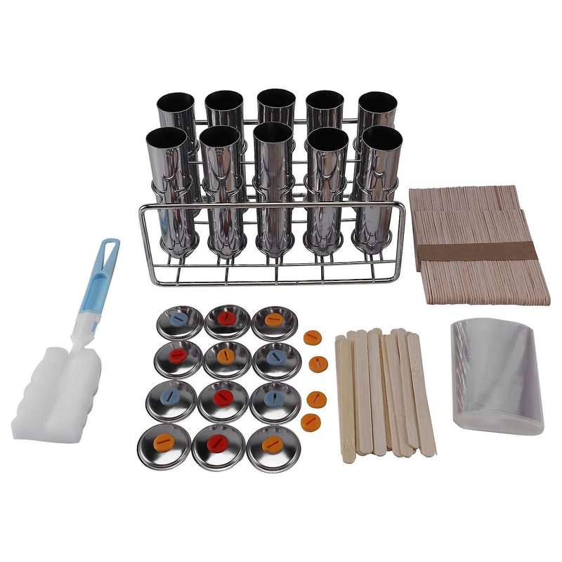 Stainless Steel Popsicle Molds Ice Cream Sticks Brush 10 Molds