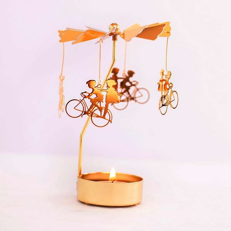 Spinning Candlestick for Romantic Party Home Table Decor Gift (a)