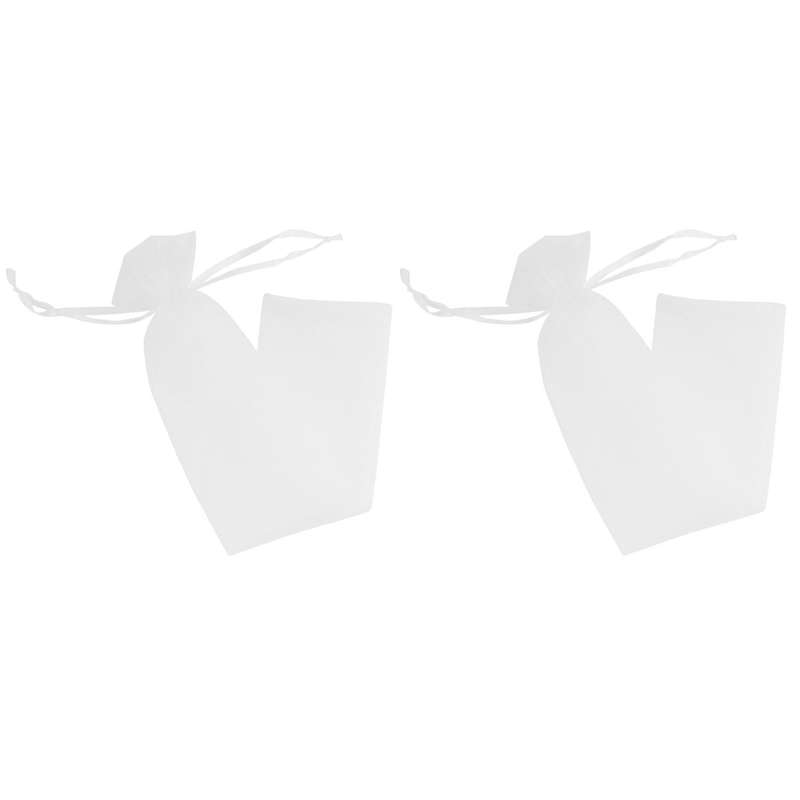 100pcs White Drawstring Organza Folding Hand Fan Pouch Wedding Bags