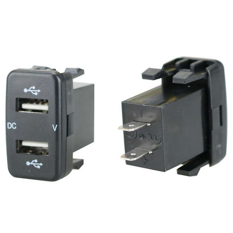Car Charger Socket Dual Usb Port Charging Adapter for Toyota Green