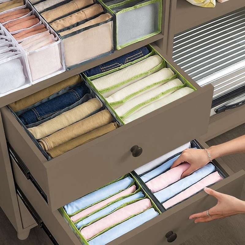 2pc Closet Storage Box with Jeans Compartment Separate Clothes Box