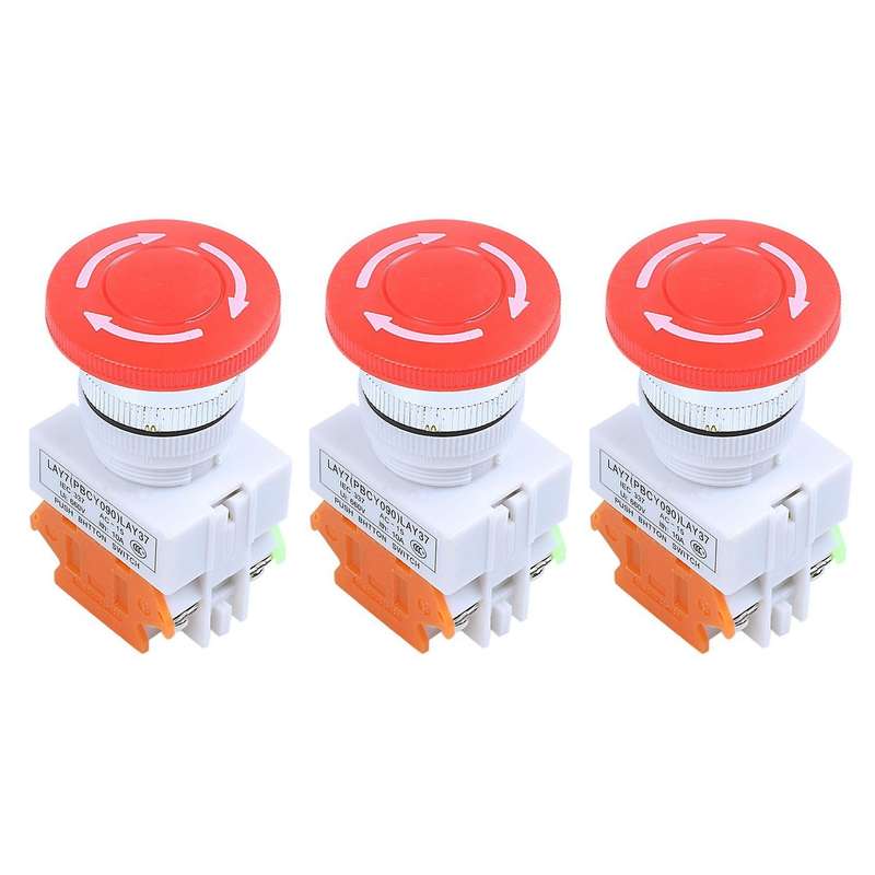 Red Mushroom Cap 1no 1nc Dpst Emergency Stop Push Button Ac 660v 10a