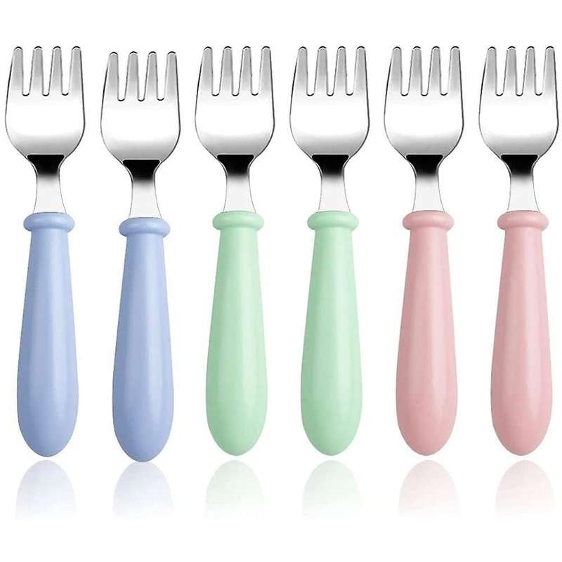 6 Pieces Stainless Steel Toddler Forks, Kids Cutlery Forks