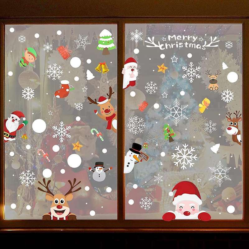 Window Stickers Christmas Snowflakes Window Stickers Elk Snowman