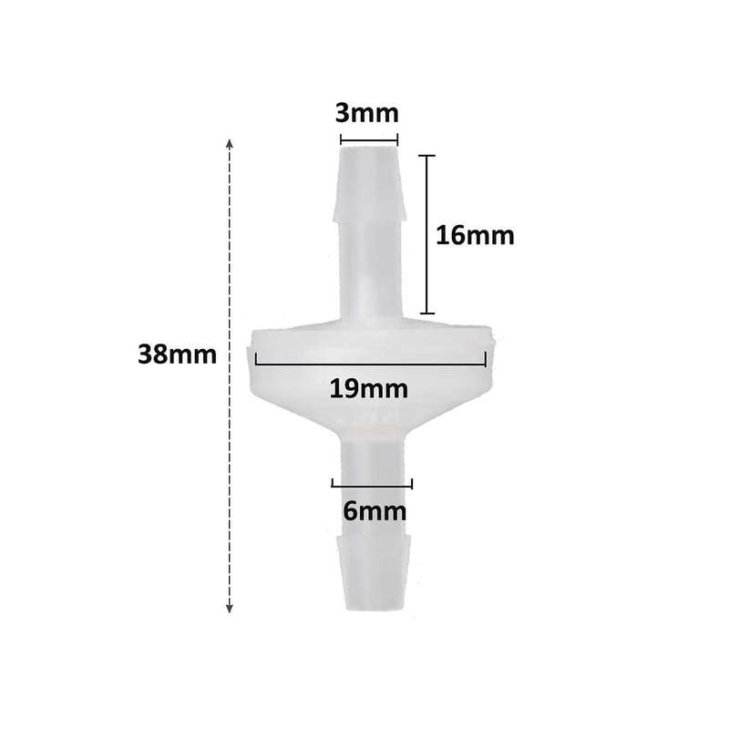 16 Pcs 1/4inch Check Valve 6mm Pvdf One Way Valve Inline Check Valve