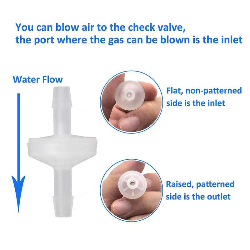 16 Pcs 1/4inch Check Valve 6mm Pvdf One Way Valve Inline Check Valve