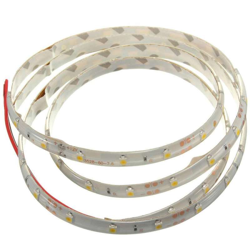 1m 60-3528 Smd Etanche Led Strip Lumineuse Dc12v(blanc Chaud)