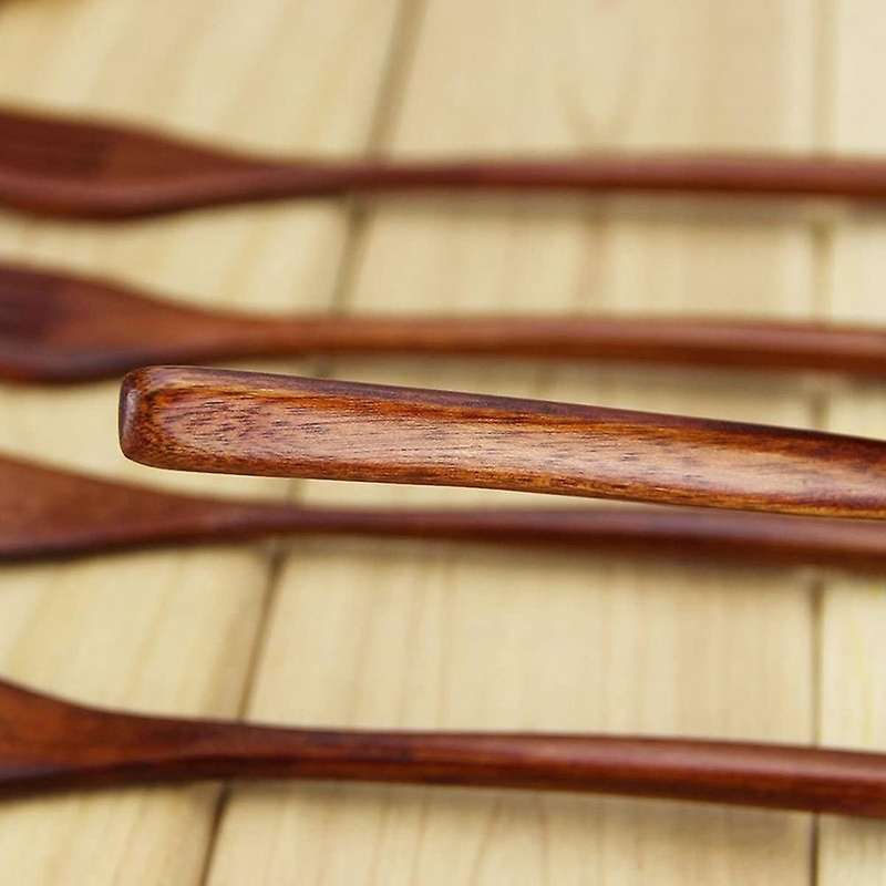 Wooden Forks, 6 Pieces Eco-friendly Japanese Wood Salad Dinner Fork