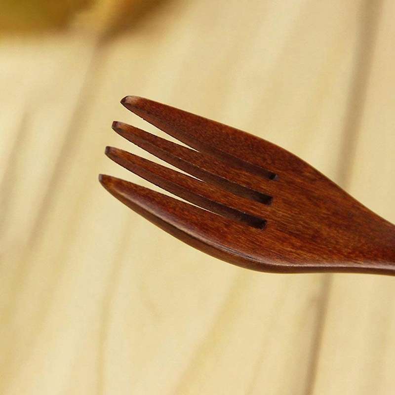 Wooden Forks, 6 Pieces Eco-friendly Japanese Wood Salad Dinner Fork