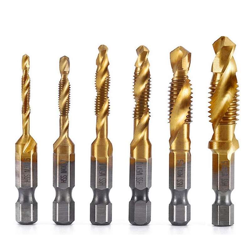 Drill Tap Bit, 6 Pack Combination Drill Tap Bit Set Screw Tapping Sae