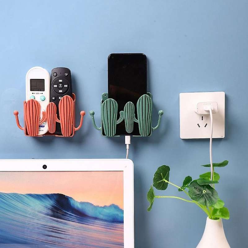 4pc/set Plastic Storage Box, Remote Control Mobile Phone Plug Holder