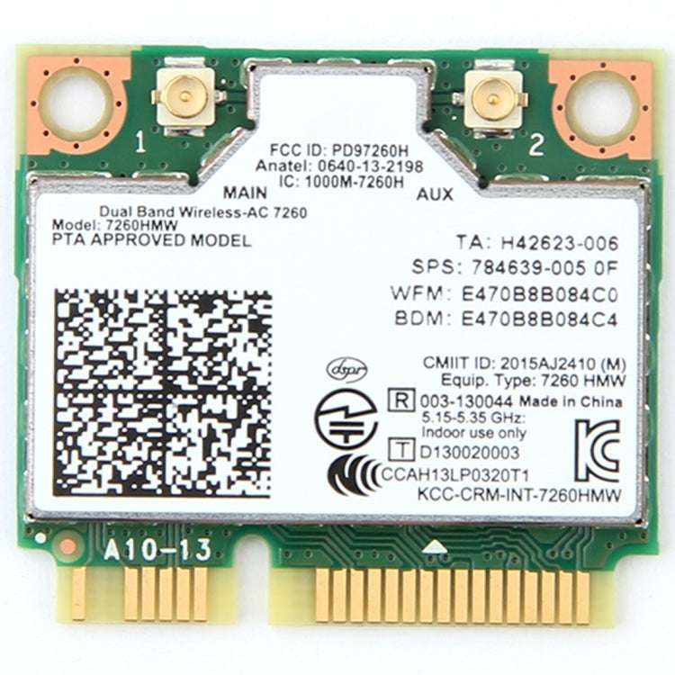 Dual Band Wireless Wifi Card for Intel 7260HMW Mini PCI-E 2.4G / 5Ghz WLAN Bluetooth 4.0 Wifi Car...