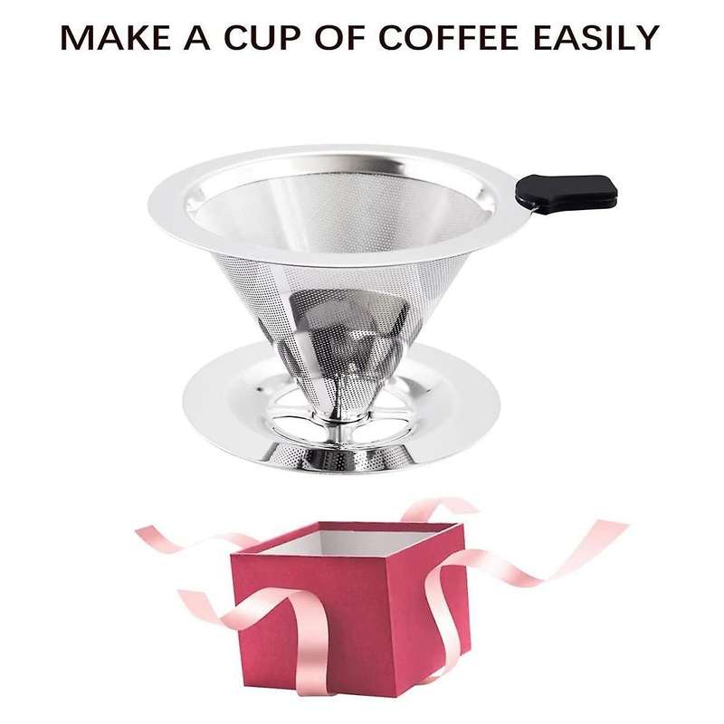 316 Stainless Steel Coffee Filter Removable Dripper with Stand B