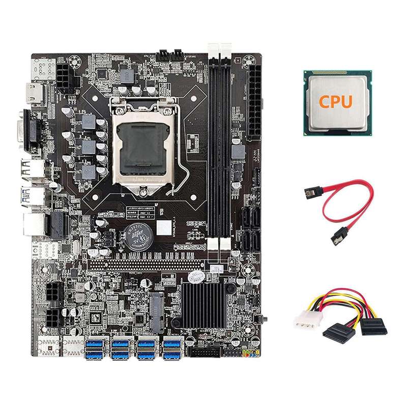 B75 Eth Mining Motherboard 8xpcie Usb Adapter+cpu Lga1155 B75 Usb