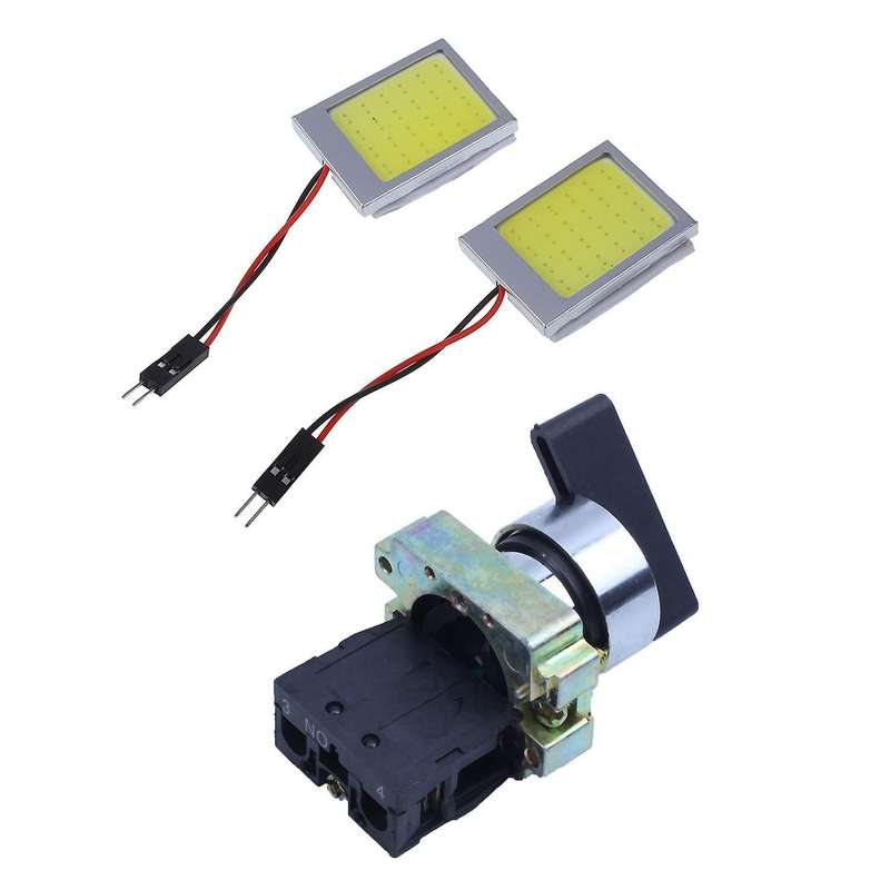 2 X T10 Panel 24 Smd Cob Led Car Reading Bulb / Ceiling La