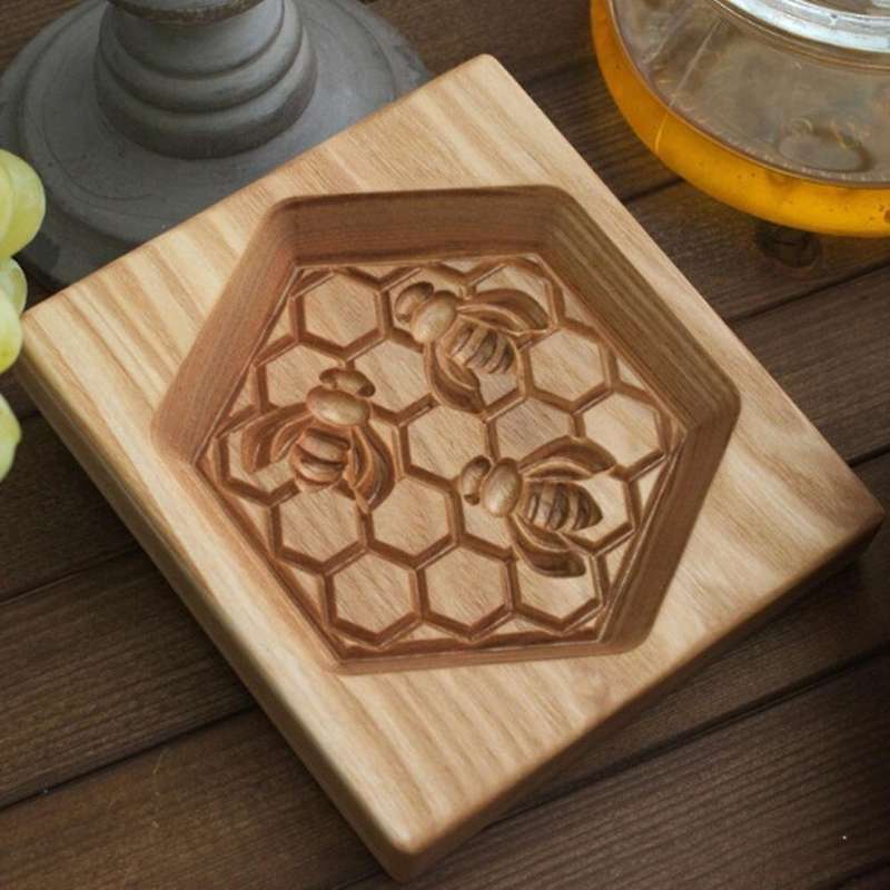 Wooden Gingerbread Biscuit Mold Pine Cones Cookie Cutters Rose ,b