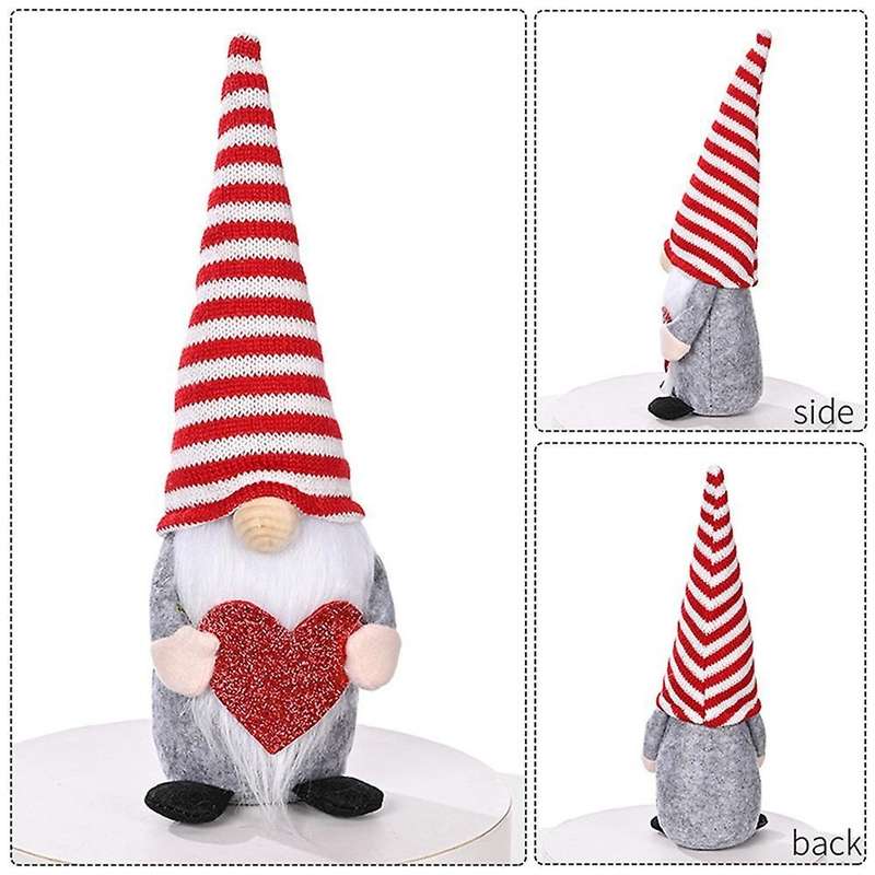 Mr & Mrs Handmade Swedish Tomte Stuffed Gnomes Plush Doll Ornaments,b
